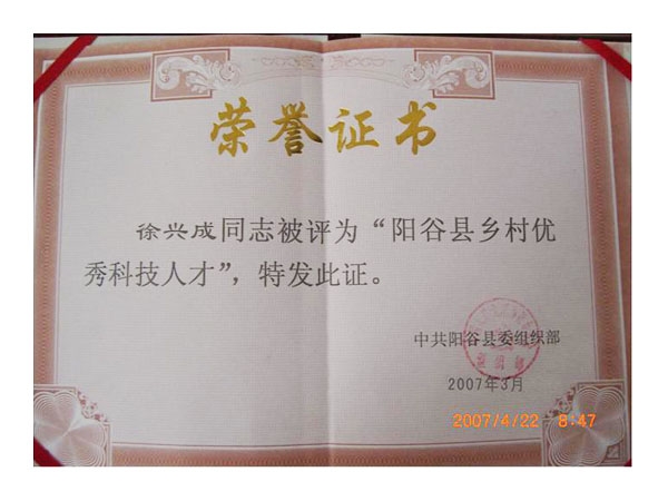 荣誉证书